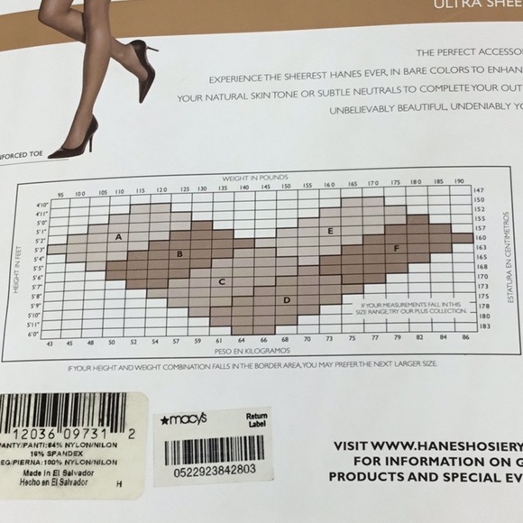 Hanes Absolutely Ultra Sheer Pantyhose Nylon Size B Pearl - Picture 4 of 5